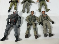 Lot of 6 The Corps Milatry Army Figures 4in Adjustable 2 Lanard