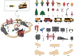 72Pc Wooden Train Tracks Lot Railway Pieces Set Play for Thomas the Train Brio