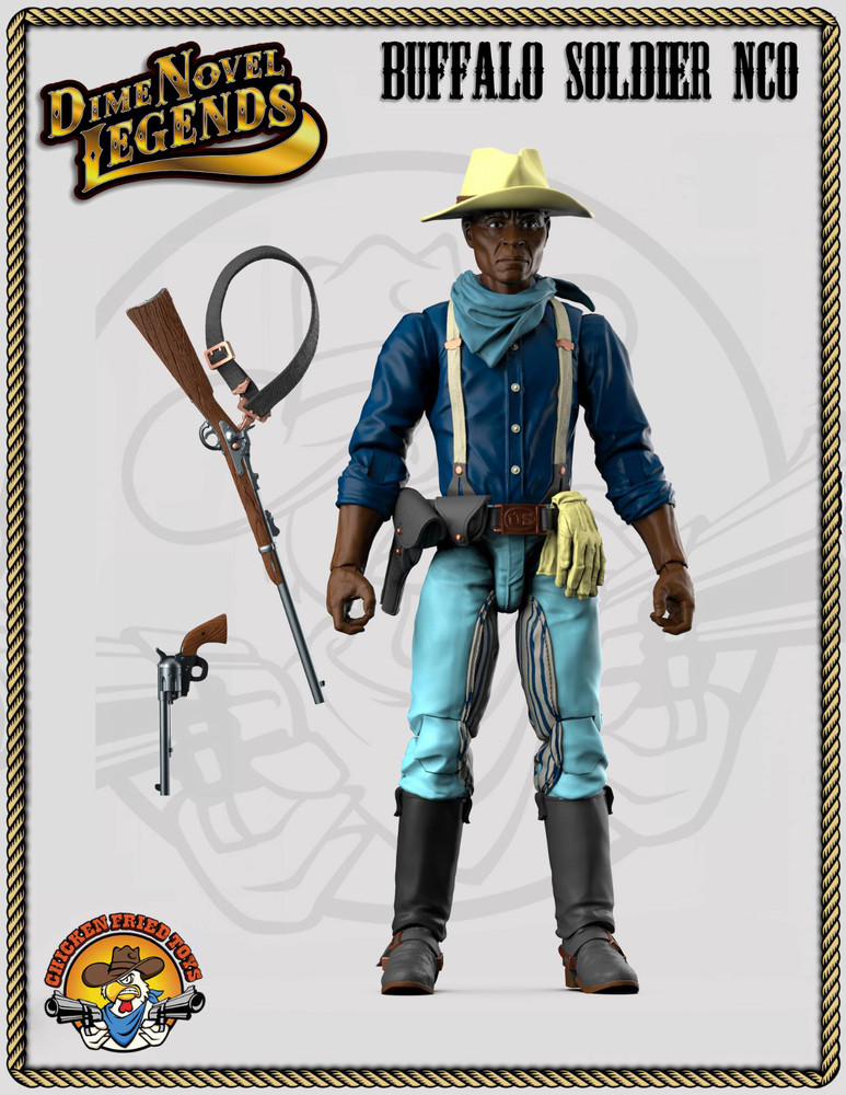 Dime Novel Legends 1:18 scale (4″) old west action figure Buffalo Soldier NCO