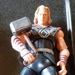 Marvel Iron Man & Thor Plastic Action Figure Lot w/ Hammer, Red/Silver/Black