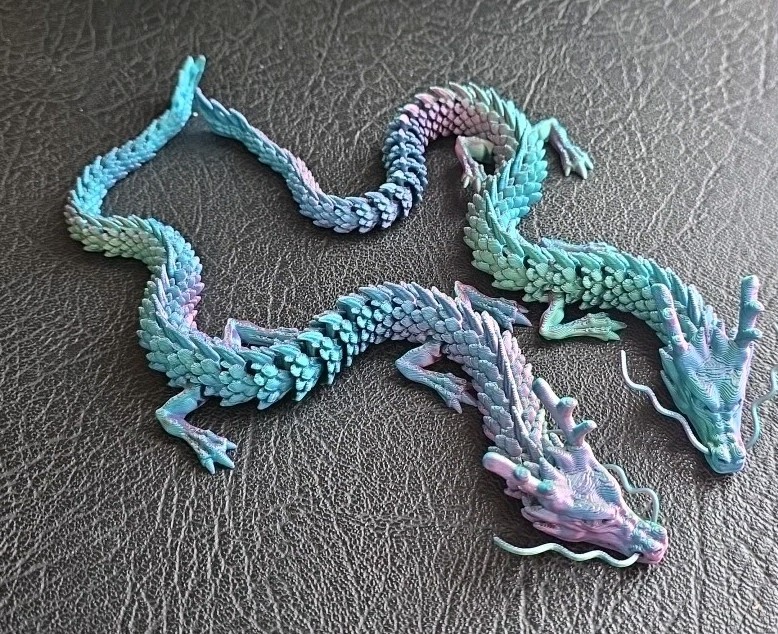 TWO (2) NEW 3D Printed 12″ Articulating Fidget Dragons Awesome Color!!