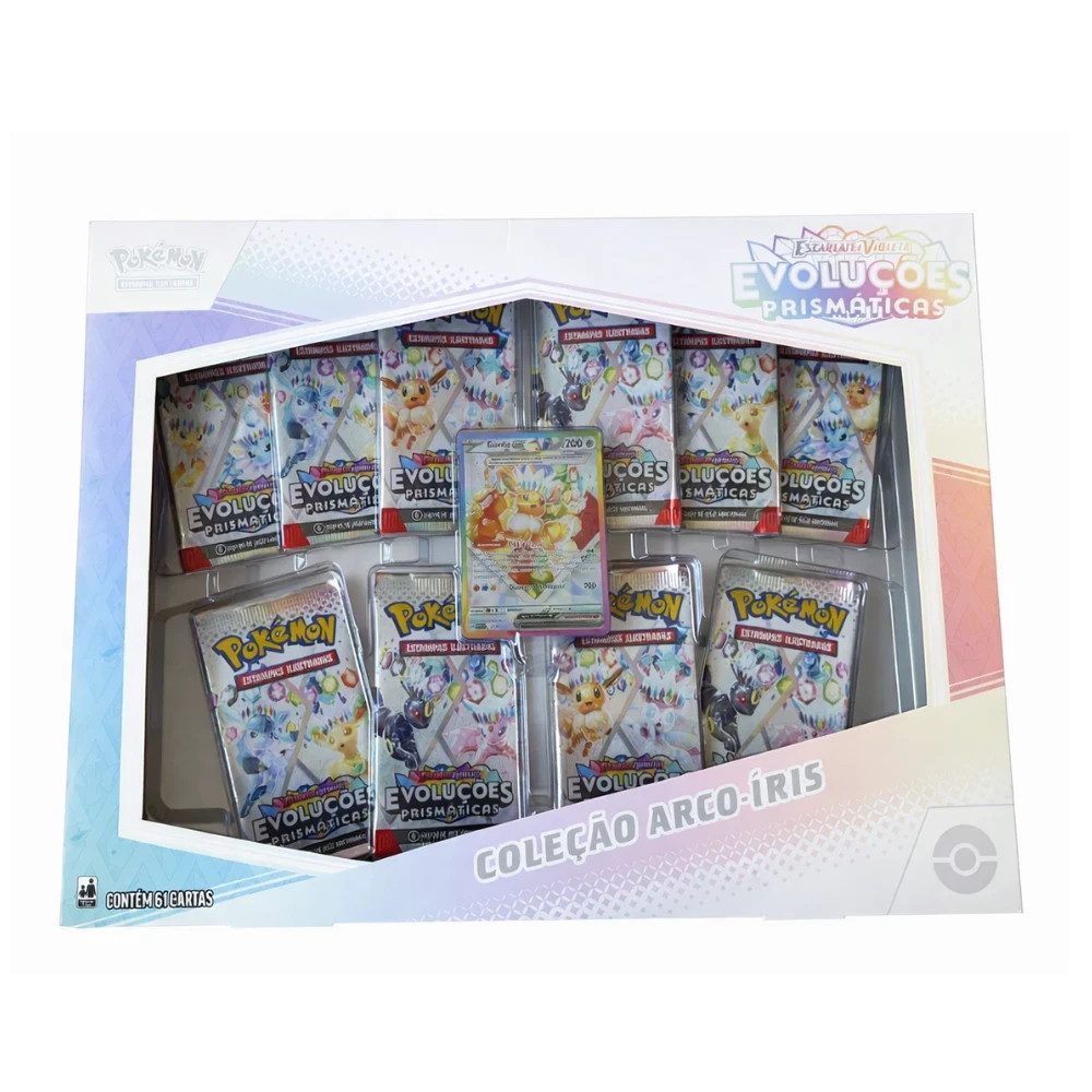Pokemon Eevee Prismatic Evolutions Box 61 Cards Rainbow Collection TCG