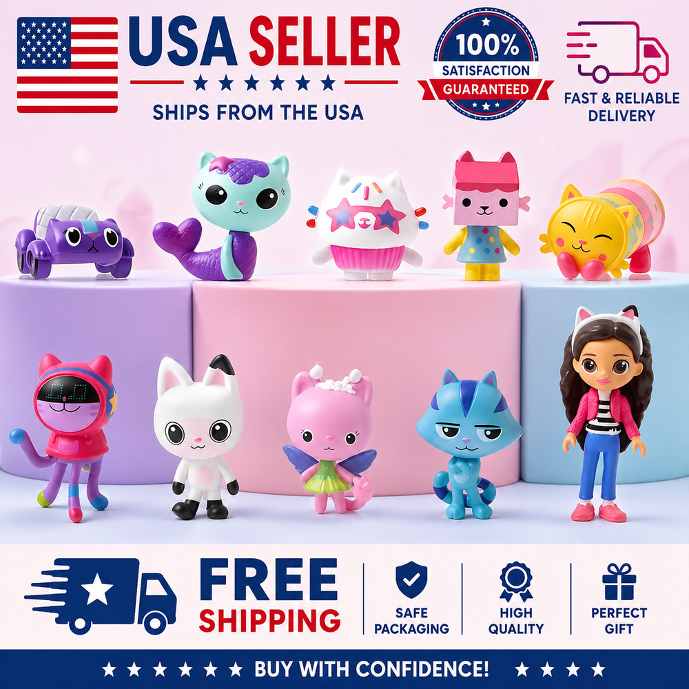 10pcs/set Gabby’s Dollhouse Action Figure Cute Doll Collection Model Toys
