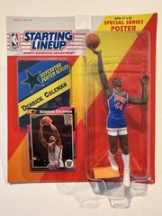 💥🏀 1992 DERRICK COLEMAN Starting Lineup, NJ Nets, NBA, Card & Poster 🏀💥