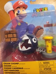 Super Mario CHAIN CHOMP WITH BLOCK 4 Inch Articulated Figure Jakks Pacific