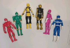 Power Rangers Space Blue,Pink,Red,Green,Yellow,Gold Lot Of 6