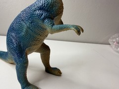 JARU Pachycephalosaurus Dinosaur Figure Blue Green Rubber Vinyl 8” #1083 Toy