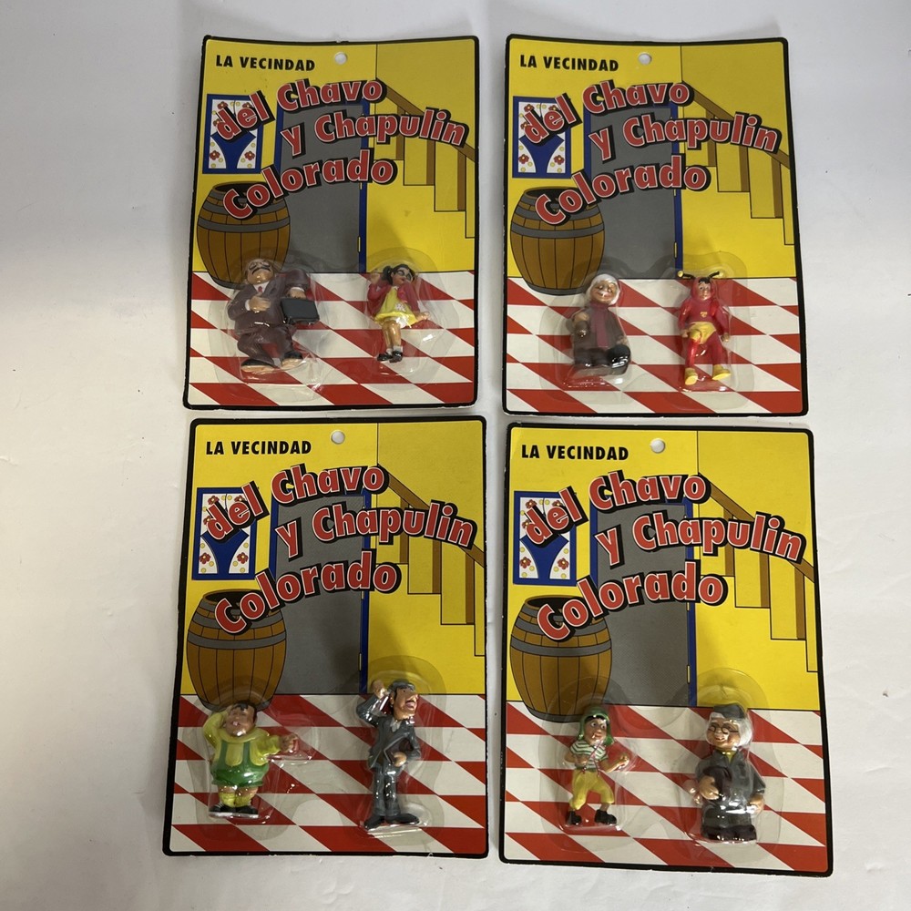 1994 El Chavo Del Ocho & Chapulín Colorado Figure Set Of 8 Sealed Mexico (New)