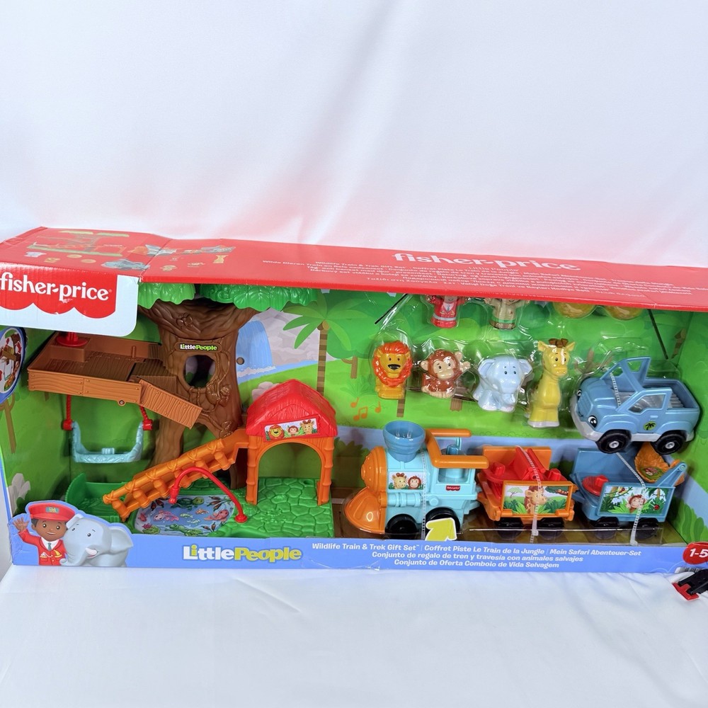 Fisher-Price Little People Wildlife Train & Trek Gift Set Zoo Animal Lot