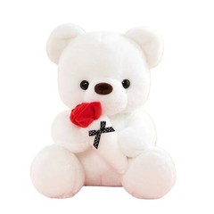 Cute Teddy Bear Plush Toy with Roses, Valentine’s Day Gift