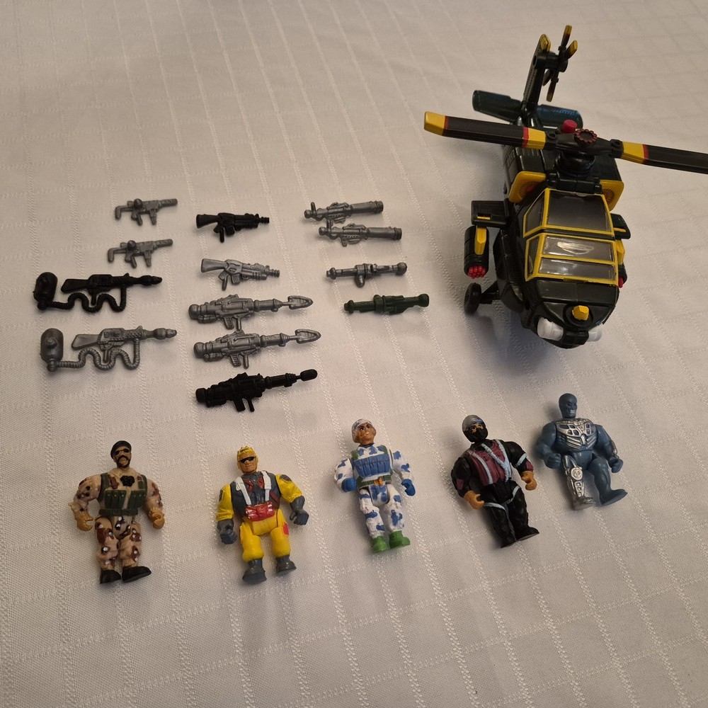 LOT Vintage 1993 Military Muscle Men San Francisco Toymakers Mighty Helicopter