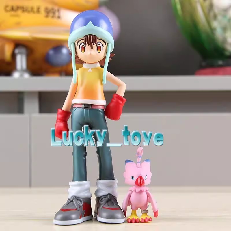 17cm Digimon Sora Takenouchi Piyomon Model Statue Figure Toy PVC Collection Toys
