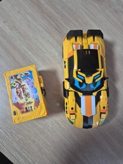 Metal Cardbot Tacky Transforming Robot Car Figure Yellow SAMG Entertainment Kore