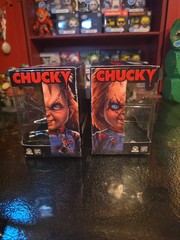 Lot 2 Culture Fly Chucky 4.5 Inch Glow in the Dark Vinyl & B&W Figure 4.5″