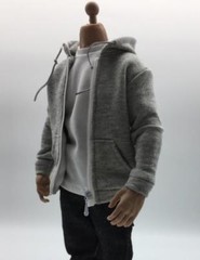 1/6 scale Man Zip Hoodie grey for 12″ figure hot toys Phicen worldbox ❶USA❶