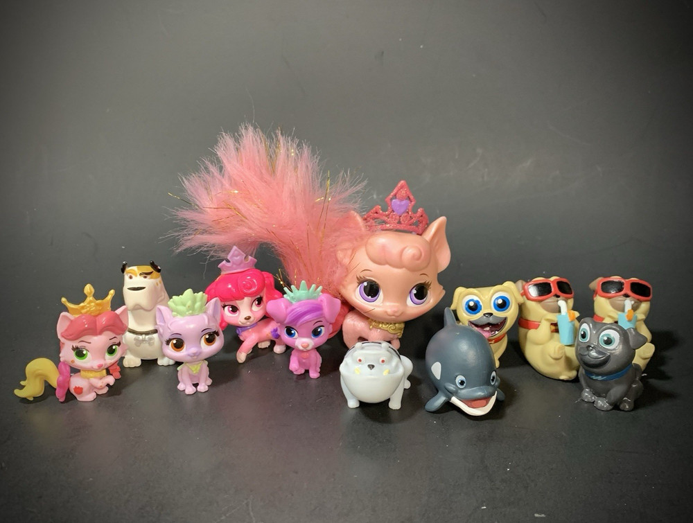 Disney Princess Palace Pets Aurora Pink Cat Sparkles Puppy Dog Pals Lot of 12