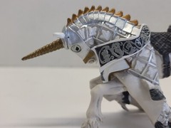 Papo Medieval Knight Action Figure Fantasy Cavalry Horse Unicorn Silver Gold