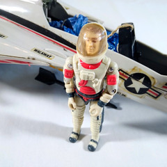 Vintage 1983 GI Joe Skystriker XP14F Combat Jet Ace Figure Helmet Parachute ARAH