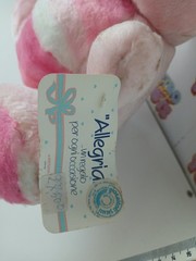 Vintage New Artsana Pink And White Teddy Bear Plush 35 CM