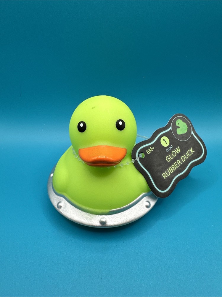 NEW, GLOW IN THE DARK- Rubber Duck – Mini Figure – 2.5″ – SPACESHIP