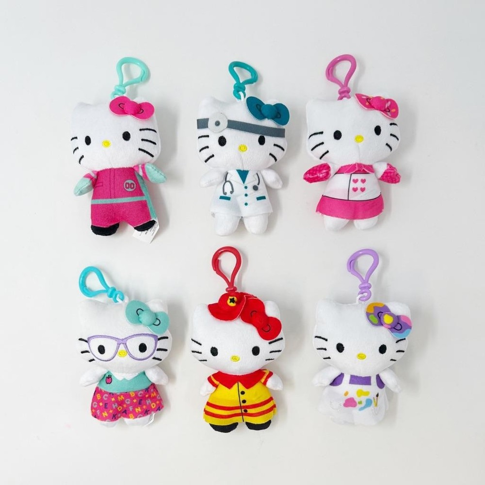 Hello Kitty Plush Dangler : Grown-Up Series : Complete Set of 6 New Clips!