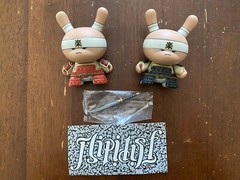VTG 2011 KIDROBOT GOLD LIFE SAMURAI BLACK RED DUNNY 3″ HUCK GEE VINYL FIGURE TOY