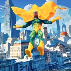 1/12 Custom Yellow Wired Cape Cloak For 6” ML Vision Action Figure（No Figure）