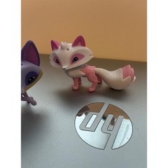 Animal Jam Adopt A Pet Fox Figures Purple and White Pink Set of 2 Collectibles