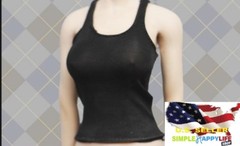 1/6 women black tank top vest classic for 12″ female figure phicen kumik ❶USA❶