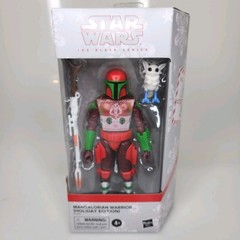 2022 Star Wars Black Series Mandalorian Warrior Holiday Edition Action Figure 6”