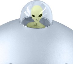Alien Glow-in-The-Dark UFO Space Ship and Bendable Action Figure Toy