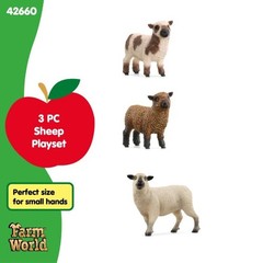 Farm World – Sheep Friends Playset – 3 Realistic Sheep Figurines – Cute Farm …