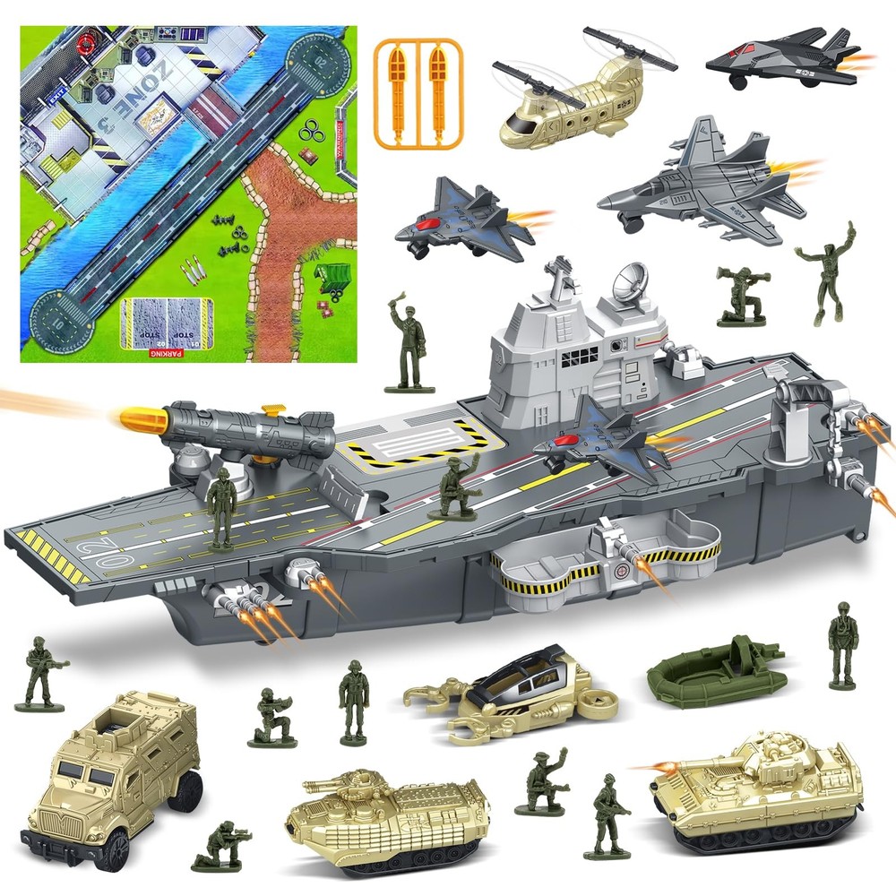 Aircraft Carrier Battle Ship Army Toys – Military Vehicles, Warplanes, Warshi…