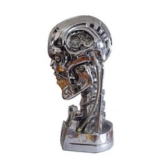 US Terminator Arnold T2 T800 1:1 Endoskeleton Resin Skull Bust Statue LED Eyes