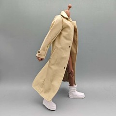 1/6 Khaki Coat Male Trench Windbreaker clothes model for 12in Thin Action Figure