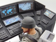 Custom 1:12 Scale Computer Operator Control Station Diorama Prop Set 6″ GI JOE