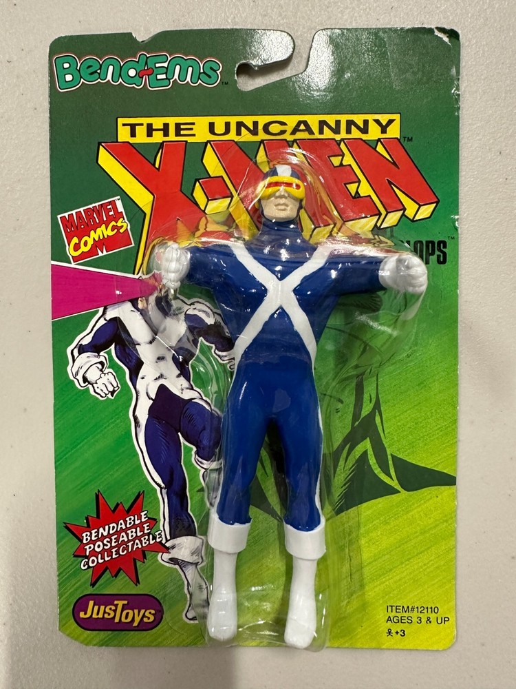 MARVEL BEND-EMS Cyclops 6″ BENDABLE ACTION FIGURE JusToys 1991 NIP VTG