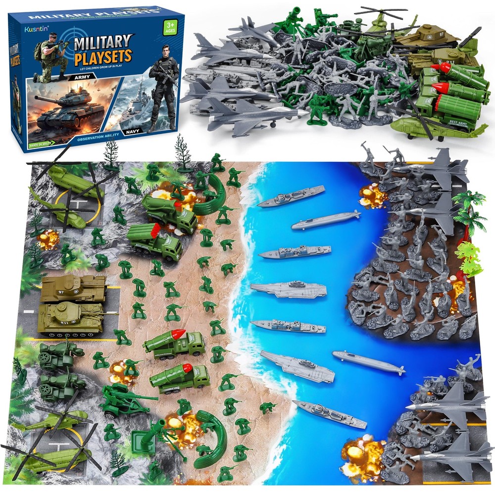 Army Men Playset – 117 Pcs Military Soldiers Set with Action Figures, Battle …