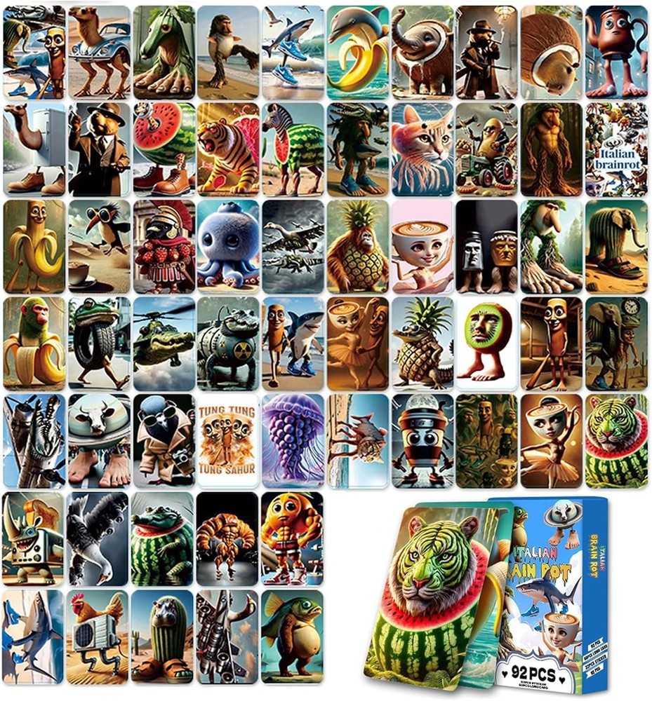New 92PC Official Italian Rot Cards Collection, Tralalero Tralala and Tung Tung
