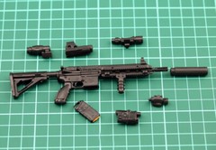 1:6 Scale Model Assembly Assault rifle Gun 4D black HK416 For 12″ Figure USA##