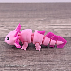 Mini Axolotl 3D Printed Articulated Flexi Fidget Desk Pet Toy 2.5 Inch