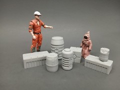 7 SCI FI CARGO CONTAINER GREEBLE LOT 1:18 3.75″ FIGURE DIORAMA STAR WARS GI JOE