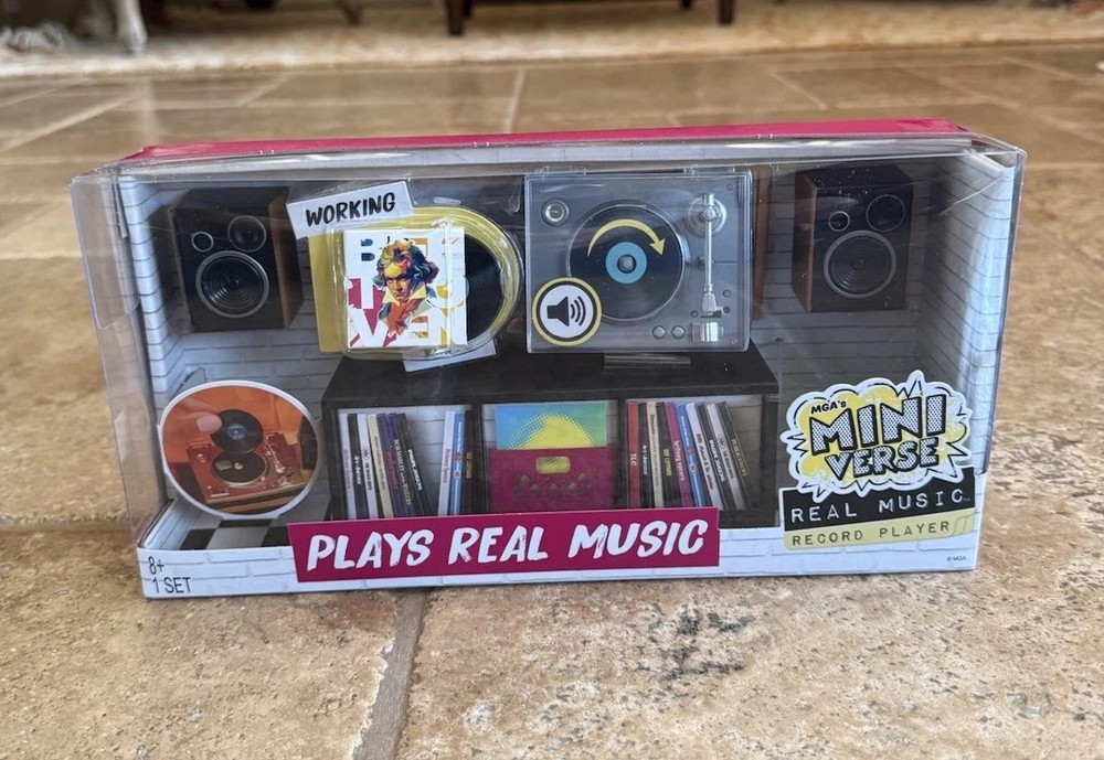 MGA’s Miniverse Real Music Record Player Mini Collectibles Mini Playable Record