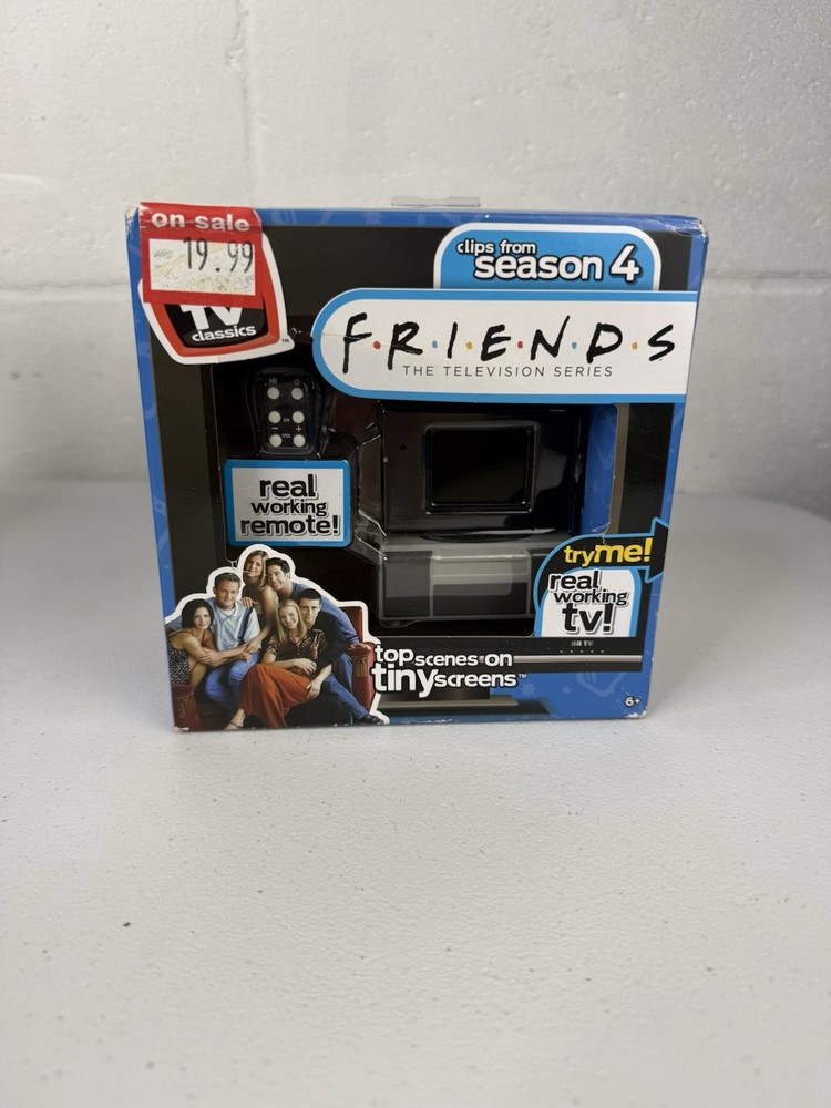 Tiny TV Classics Friends Clips Season 4 Real Working TV and Remote – Damaged Box