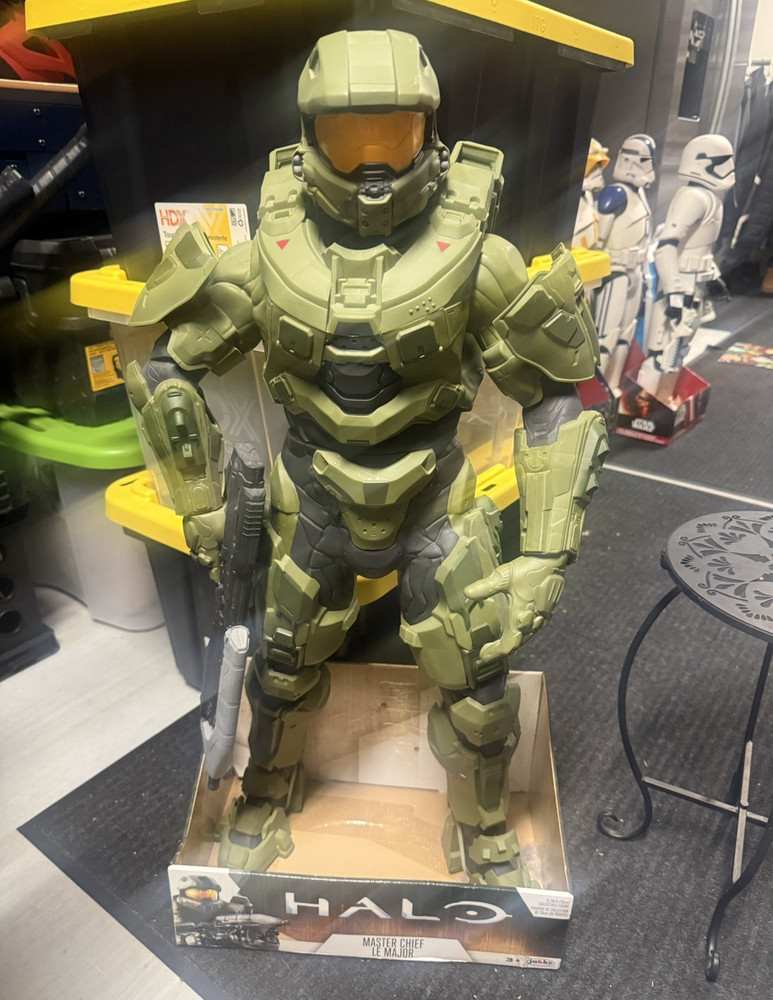 Jazwares Halo Master Chief Green Action Figure w/ Gun TV/Video Games 3+ 31’’