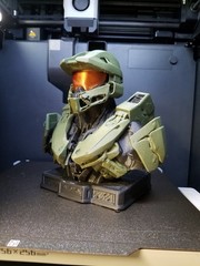 3D Printed Halo Master Chief Bust Spartan John-117 Statue Desk Decor Figure