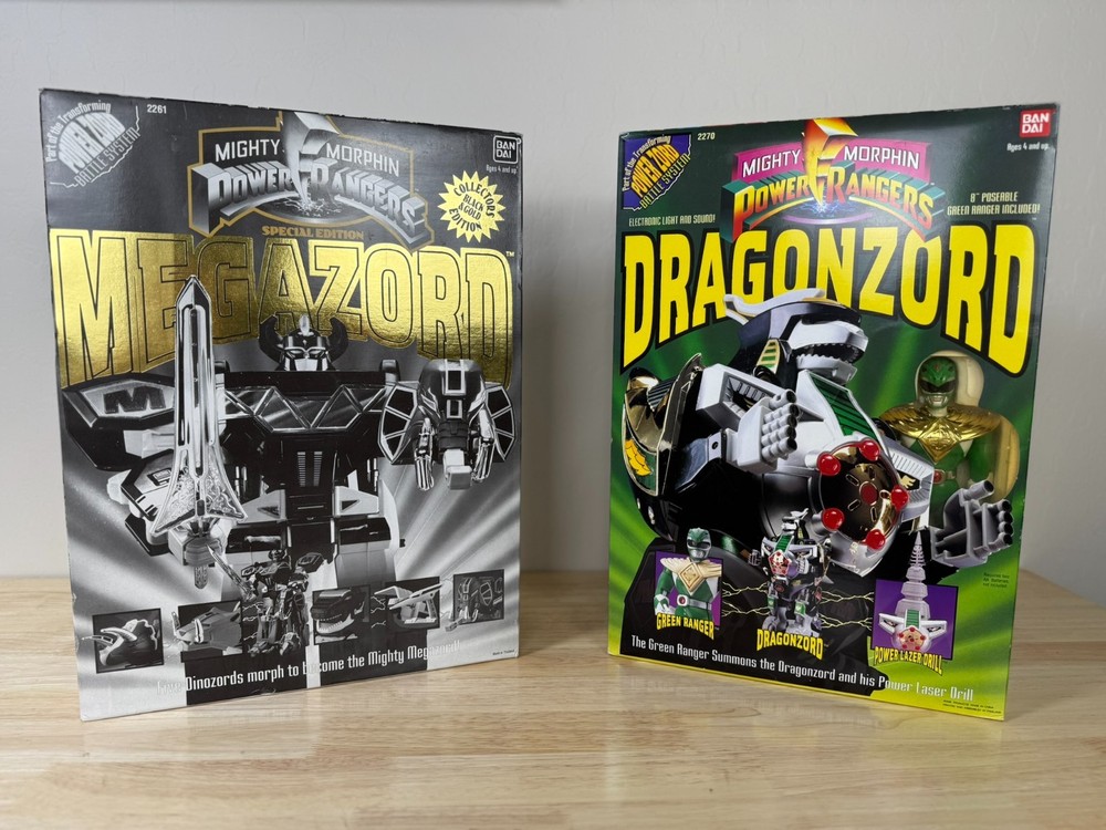 Mighty Morphin Power Rangers Megazord Special Edition & Dragonzord 1993 Bandai