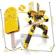 2-in-1 Frozen Dessert Transformation Robot Mecha Creative Warrior Model Toy Gift