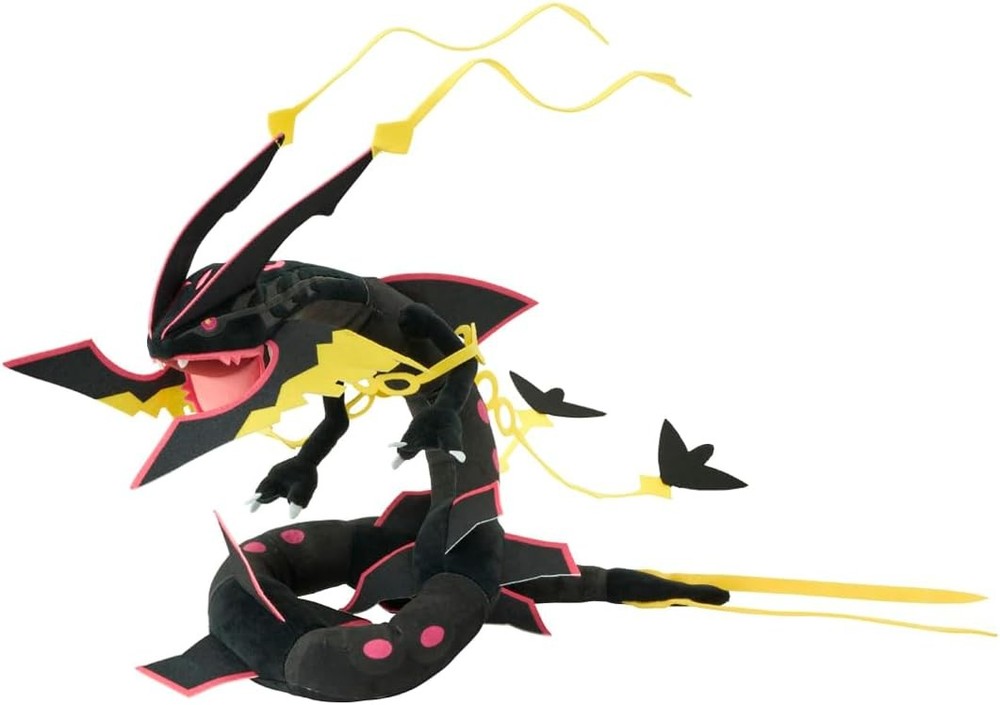 Takara Tomy Pokemon Shiny Black Mega Rayquaza 16-Inch Stuffed Plush Authentic