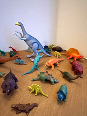Lot of (37) DINOSAUR TOYS Assorted Sizes / Species PREHISTORIC FIGURINES Hobby